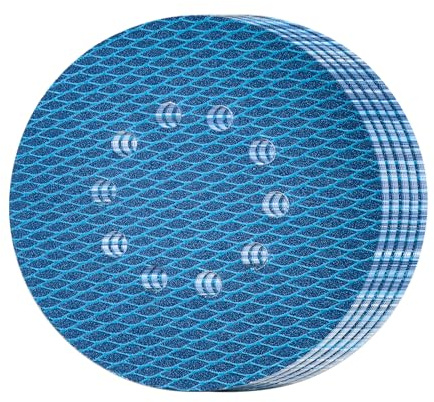 GEOGIEEW 25Stk 225mm Klett Schleifpapier, Exzenter Schleifscheiben 40/80/120/180/240 Grit, 10 Loch Anti-Clog Up Designfür Exzenterschleifer & Schwingschleifer
