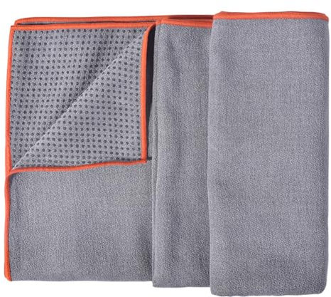 Morbuy Mikrofaser Hot Yoga Handtuch Yoga Mat 183x65cm rutschfest Fitnesstuch Weich Atmungsaktiv Antirutsch Yogatuch Gilt für Fitness Ausbildung (183x65cm,grau)
