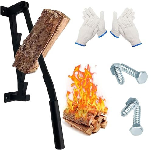 Kcolic An Der Wand Montierter Anzündholzspalter, Hängender Brennholzanzündholzspalter, Manueller Holzspalter, Robustes, Schnell Angetriebenes Holz, Einfacher Und Sicherer Schneider