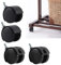4 Ruedas Giratorias para Muebles, Ruedas para Sillas de Oficina, Repuesto de Plástico de Nailon con Freno, Color Negro, Tamaño de Vástago Roscado, para Pisos de Madera Dura en
