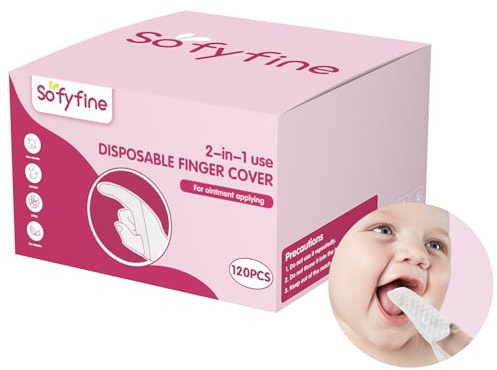 SOFYFINE 60 Counts Baby Tongue Cleaner and Oral Teeth Finger Toothbrush, Mouth and Gum Dry Wipes,for Newborn,0-24 Months Infants,Toddlers