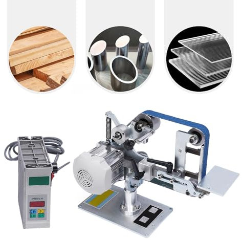 Band-Tellerschleifer 550W, Band Sander Multifunktion Tellerschleifer Bandschleifmaschine Bandschleifer, Anzeige Winkel verstellbar Bandlänge 762 x 25 mm+Brushless Motor