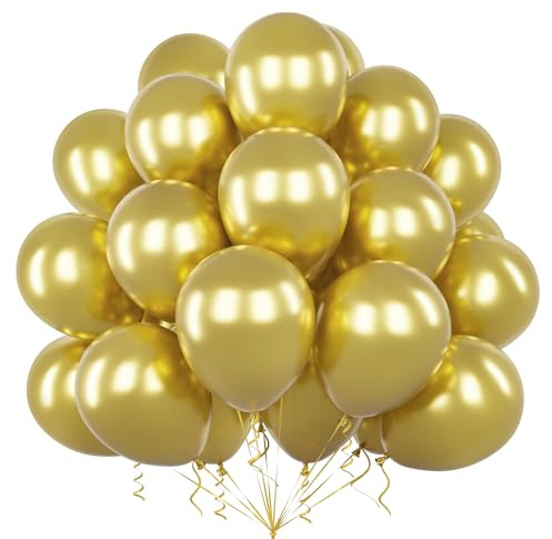 Teselife Globos Metal Oro, 50Piezas cromato lucido kit ghirlanda ad arco uomini donne bambini Boda Propuesta Graduación Compromiso Despedida Soltera Valentín Baby Shower Decora