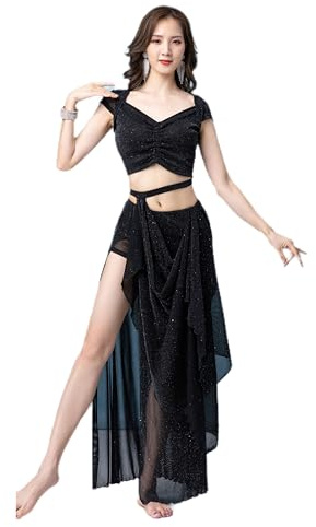 HEARTTOUCH Damen Bauchtanz Kostüm Belly Dancer Outfit Indische Verkleidung Halloween Karneval Fasching Party Tanzkleidung