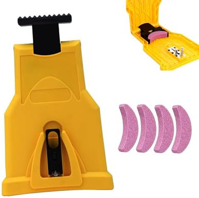NRSW Sherem Universal Chainsaw Sharpener, Portable Chainsaw Teeth Sharpener, double hole chainsaws for 14-20 inch guide chain, Fast Chainsaw Sharpening Kit with 4 Whetstones,1pcs