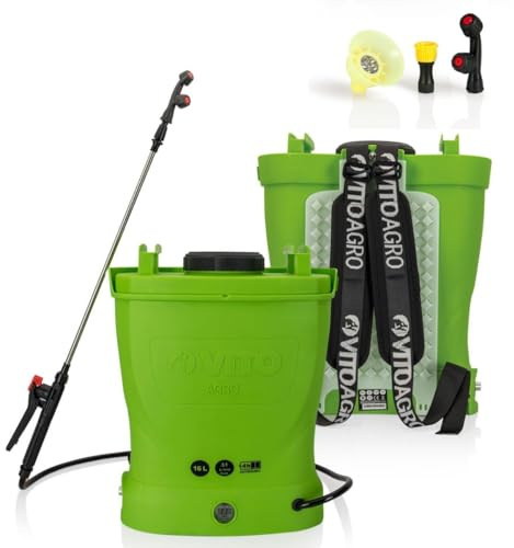 VITO - Trädgårdsspruta 16 L batteri VITO 12 V/8AH 6 bar max autonomi 4 h laddare ingår sprayflaska växtbehandling