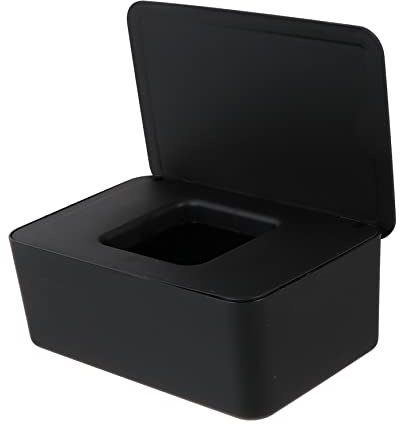 Plastic Holder with Lid, Lightweight Flip Open Cover Black