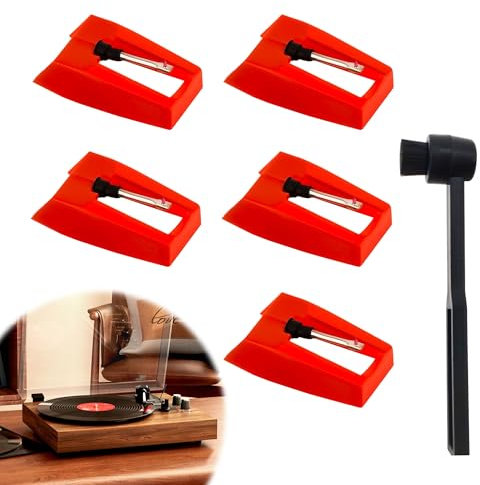 5PCS Record Player Needles Replacement Stylus Needles Vinyl Record Player for Maintaining and Upgrading Turntable System