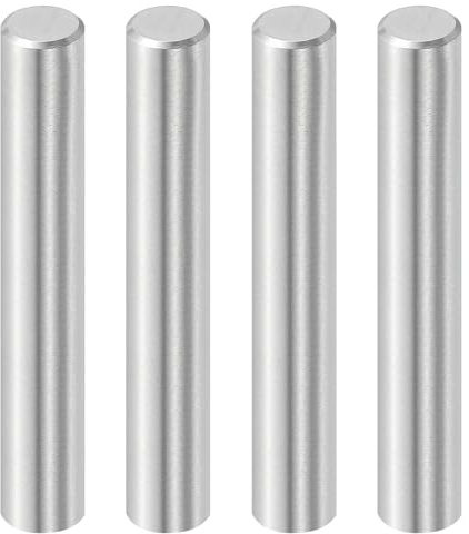 QUARKZMAN 4Pz 10x60mm Perni Cilindrici Acciaio Inossidabile 316L Argento | Elementi di Fissaggio per Aste e Perni Fermi per Ripiani in Metallo