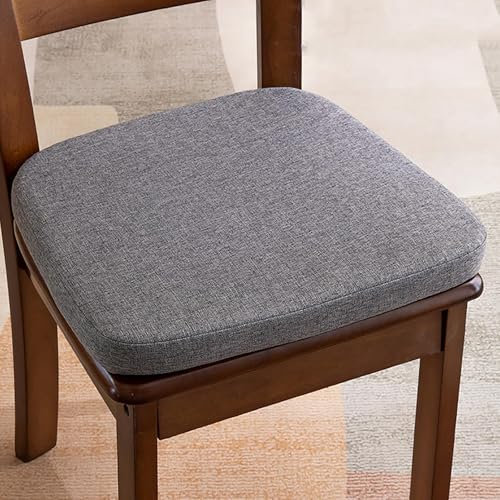 Esszimmerstuhl Sitzkissen Trapezförmig Gemütliche Stuhlkissen mit Bindebänder und rutschfeste Unterseite Waschbare Sitzkissen Küchenstuhl (Dark Gray 42x38cm 2pcs)