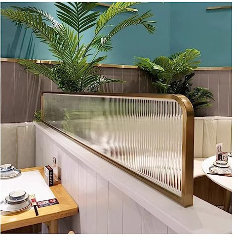 Trennwand, halbwandig, Sichtschutz, erhöht, gestreift, Glas, Restaurant-Trennwand, matt, für heiße Töpfe, halbwandige Arbeitsplatte, niedriger Zaun, Teilung 30/50 cm (50 x 120 cm)