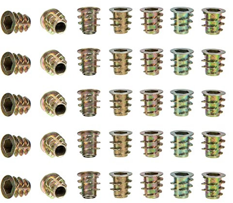 Gatuida 100stücke Einschraubmutter Mit Gewindeeinsätzen Aus Zinklegierung Für Holzmöbel Und Möbeleinschraubmuttern Holzbolzeneinsätze Mit Selbstschneidendem Gewindeverbinder
