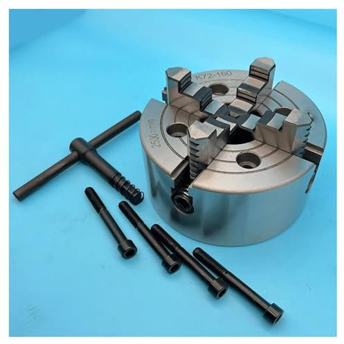 Drehfutter, 160 mm, 4 Backen, unabhängiges Spannfutter, K72-160, manuelles Drehfutter aus Metall