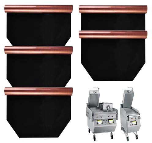 KitchenRaku Taylor-L820-528 x 845 mm - Lot de 5 films en téflon pour plaque de calandre de voiture (5, noir/cuivre-A)