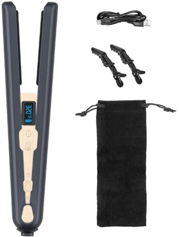WISDAS Cordless Hair Straightener and Curling Irons Ceramic Plate Diamond Grade Negative ions Flat Iron Hair Straightener Reduces frizz Smoother More Shiny(Blue)