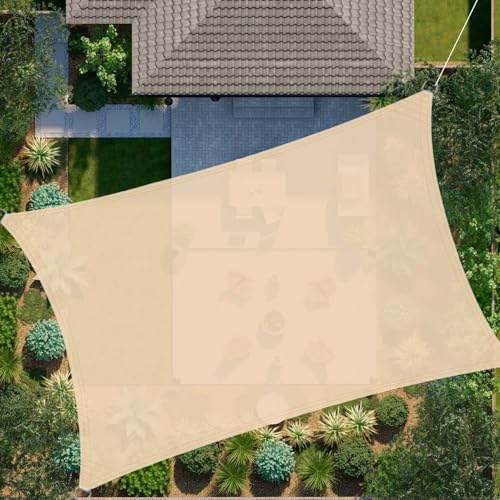 SRHIMEOS Vela Ombreggiante Quadrata Impermeabile 6x6m, Tende a Vela Parasole in HDPE Resistente Ai Raggi UV, Telo Ombreggiante per Giardino, Terrazza, Prato, Patio, Esterno, Campeggio