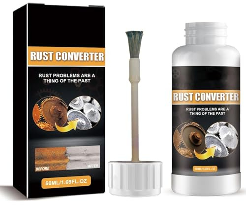 Rakiuty Primer Antiruggine per Auto, Convertitore di Ruggine 2 in 1 con Pennello, Rust Converter, Convertitore di Ruggine e Primer, Converter Ruggine, 50 ml