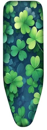 Ironing Board Covers 125 x 45 Elasticated Blue Green with Padding, Easy Fit and Resists Scorching,Bungee Elasticated Ironing Board Covers Large, Easy Placement