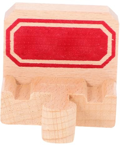 Holz Spielzeug Eisenbahnschienen Stopper für Kinder, 2 Stück | Khakifarben, Sicher Verarbeitet, Fördert das Gedächtnis, Passend als Zubehör für Modellbahnstrecken