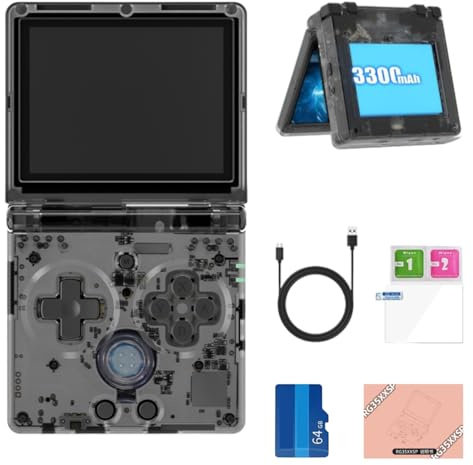 RG35XXSP Handheld Retro Game Console, 5000+ Classical Games 3.5 IPS Screen with Linux System 180° Clamshell Games Consoles Plug & Play for TV HDMI screen mirroring Supports 5G WiFi Two-player combat