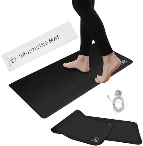 LuxeLume™ Grounding Mat – Earthing UK, Premium Material, Natural Relief for Pain, Inflammation, Arthritis, Anxiety & Improved Sleep, 30X100CM, UK Plug