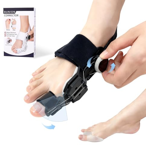 ZAHRVIA Hallux Valgus Korrektur Set mit Zehenspreizer, Hallux Valgus Schiene mit komfortabler Silikonauflage, Verstellbare Ballenzehen Korrektur für Tag & Nacht - Unisex