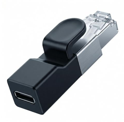 Adaptador USB C a Ethernet de 1000 Mbps, RJ45 a USB-C, convertidor de red de Internet LAN, tipo C hembra a RJ45 macho para MacBook Pro / Chromebook, Thunderbolt 3 tipo C (1 unidad)
