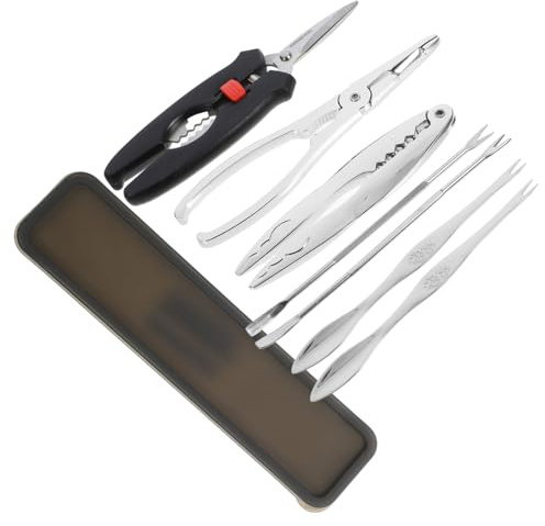 GARVALON Pinza per Crostacei in Acciaio Inossidabile Kit di Forbici per Granchi Utensili da Cucina per Aprire Gusci di Granchio e Ostriche per Mangiare Frutti di Mare
