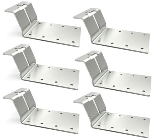 Gettimore Soportes de poste en T resistentes, accesorios de montaje de valla de acero para carteles, buzones, enrejados de jardín y estructuras al aire libre, compatibles con madera/metal/materiales