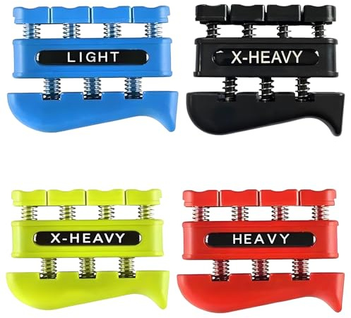 4 Stück Fingertrainer, Handtrainer Fingertrainer 3-14 Pfund für Musiker, Grip Trainer zur Verbesserung der Geschicklichkeit und Kraft den Fingern für Klettern und Physiotherapie