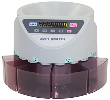 Macchina per contare i soldi, Bill Counter Machine blu moneta moneta Valore moneta Streccione euro Coun for le monete del mercato europeo Contare la macchina con 8 tubo di denaro(Malaysia)