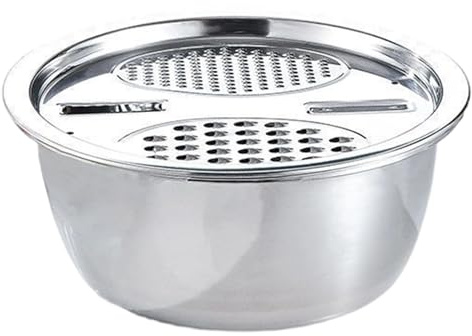 Set di Ciotole per - Bacinella Acciaio Inossidabile Da Tritare - Scodelle da Cucina con Base Antiscivolo - per Servire Lavare Conservare Insalate Pizze e Preparazione Pasti