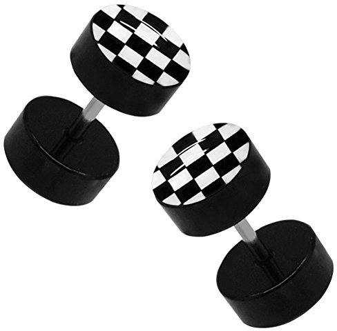1 par 8 mm Soul-Cats®Fakeplugs flera olika motiv tryck Fakes Plugs örhängen fakepiercing