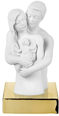 Bongelli Preziosi Scultura Statua Busto Famiglia 15cm Oro Marmorino