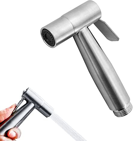 Handheld Bidet Sprayer Head Stainless Steel Bidet Shower Head Pressurized Water Gun Flusher Nozzle for Bathroom or Toilet,Multi-Function Toilet Spray Gun Bathroom Fixture