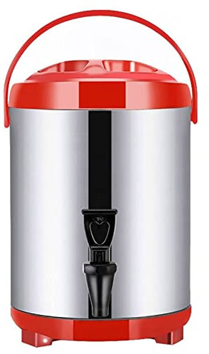 ANSNOW Dispensador de Agua Caliente Y Bebidas con Espiga, Acero Inoxidable, Cubo Termo de Barril Aislado con Urna de Café Comercial, Mantiene Caliente Durante 10-12 Horas/Rojo/6L