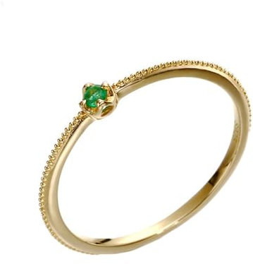 Whoiy Gold Ring Frauen 585 Smaragd Zierlich Verlobungsringe Echt 14K Gelbgold Ehering für Damen Gr. 56 (17.8)