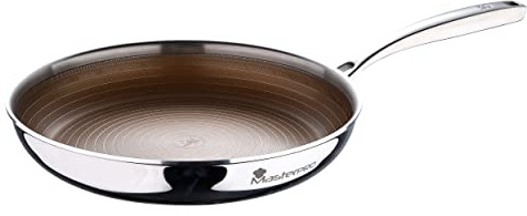 MasterPRO Padella 28cm multistrato in acciaio antiaderente per induzione con manico ergonomico linea Giro3 Gold