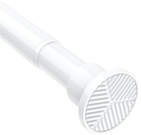 BSYXLSX 1Stück Duschstange Ohne Bohren Weiß 71-185 cm – Ø 25 mm Verstellbare teleskopstange zum Klemmen, für Vorhänge, Duschvorhang& Garderobe