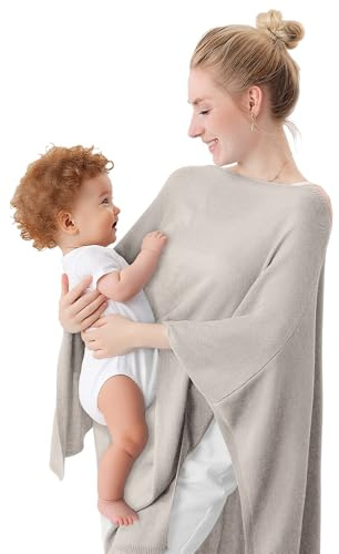 Pinuotu Nursing Cover for Breastfeeding – Soft & Breathable Lyocell Nursing Poncho for Mom, Lightweight Breastfeeding Cover, 360° Privacy Nursing Shawl for Travel & Pumping, Includes Laundry Bag