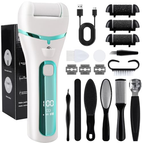 iMoebel Eliminador de callos eléctrico profesional IPX7, resistente al agua, recargable, lima de callos para pies, raspador de callos para pies, callos para pies, cuidado de los pies, color azul