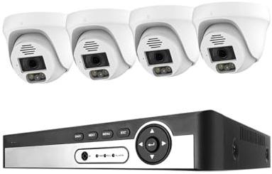 WAFOHSR Di Telecamere Sicurezza 8CH 8MP 5MP Kit Videosorveglianza Con Rilevamento Facciale Ai Audio Bidirezionale Set IP App Rilevamento Del Movimento(None,8CH NVR 4Pcs Cam 5MP)