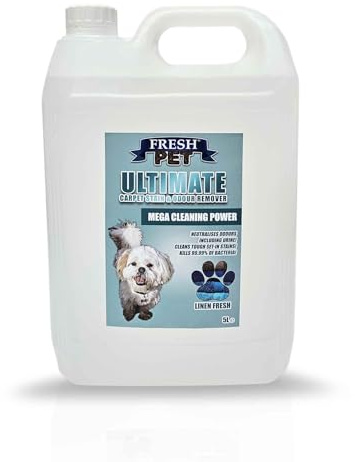 Fresh Pet Ultimate Carpet Cleaner Solution, Upholstery Cleaner Shampoo 5L | Linen Fresh - Powerful machine carpet shampoo that lifts deep dirt and stains, neutralises odours and leaves carpets fresh