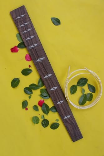 Yinfente Tastiera per chitarra elettrica, con intarsio reale, accessorio per chitarra, tastiera in palissandro, 65,5 cm (#8)