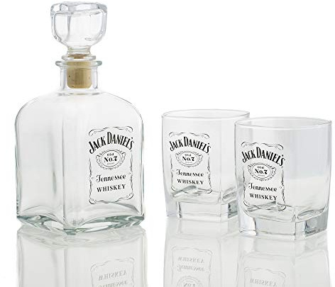 M. Cornell Jack Daniel'S - Juego de 3 decantadores y Vasos de Doble Estilo Antiguo