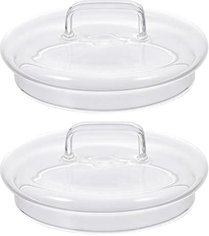 Bell Tent 2pcs Glass Lids Replacements Beverage Dispenser Lid for Cake Dessert Plate Bowl Glass Jar