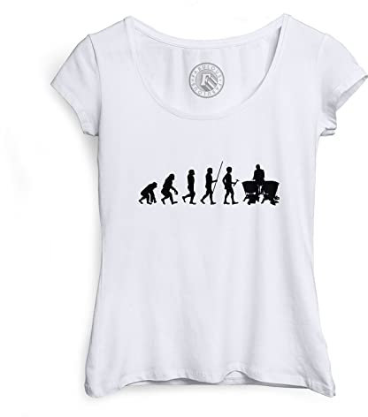 Fabulous T-Shirt Femme Col Echancré Evolution Percussion Classique Orchestre Timbales Instrument Musicien