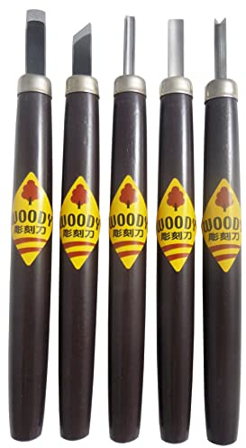 5er Satz Woody Holzschnitzmesser - Made in Japan