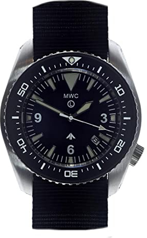 MWC 500m Automatik Stahl Schwarz Datumsanzeige NATO-Stoff Taucheruhr Herren, Armband