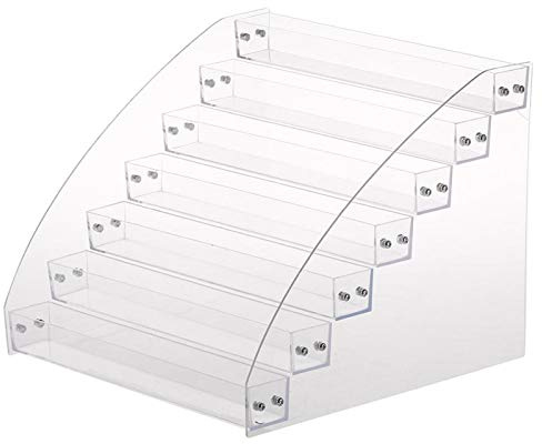 Acryl Nagellack Organizer, 7 Etagen, Transparenter Aufbewahrungsständer, Kosmetik Display Regal für Nagellack und Lippenstifte, 2-7 Stufig
